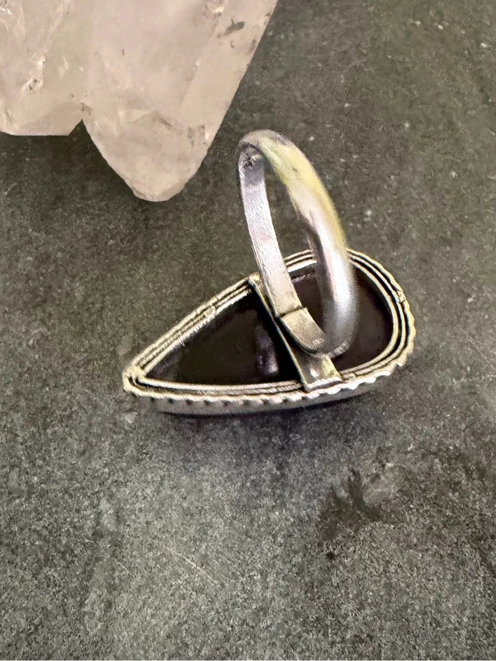 Genuine Amethyst Teardrop Large Statement Ring 9